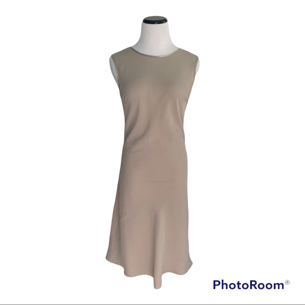 Josie Natori nude a line sleeveless dress